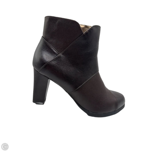 Boots Ankle Heels By Life Stride In Brown, Size: 9.5