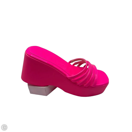 Sandals Heels Wedge By Clothes Mentor In Pink, Size: 7