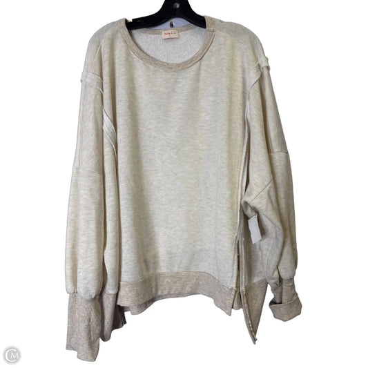 Top Long Sleeve By Hailey & Co In Cream, Size: L