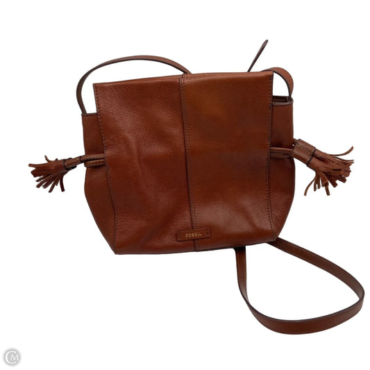 Crossbody Leather By Fossil, Size: Medium
