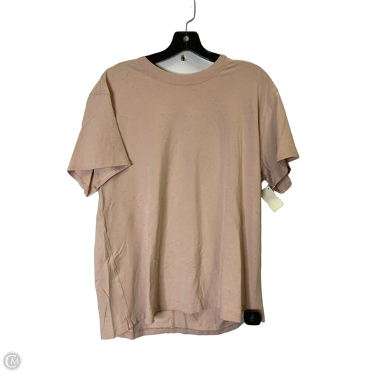 Athletic Top Short Sleeve By Lululemon In Pink, Size: L