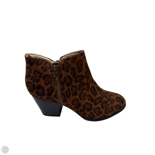 Boots Ankle Heels By Style And Company In Animal Print, Size: 10