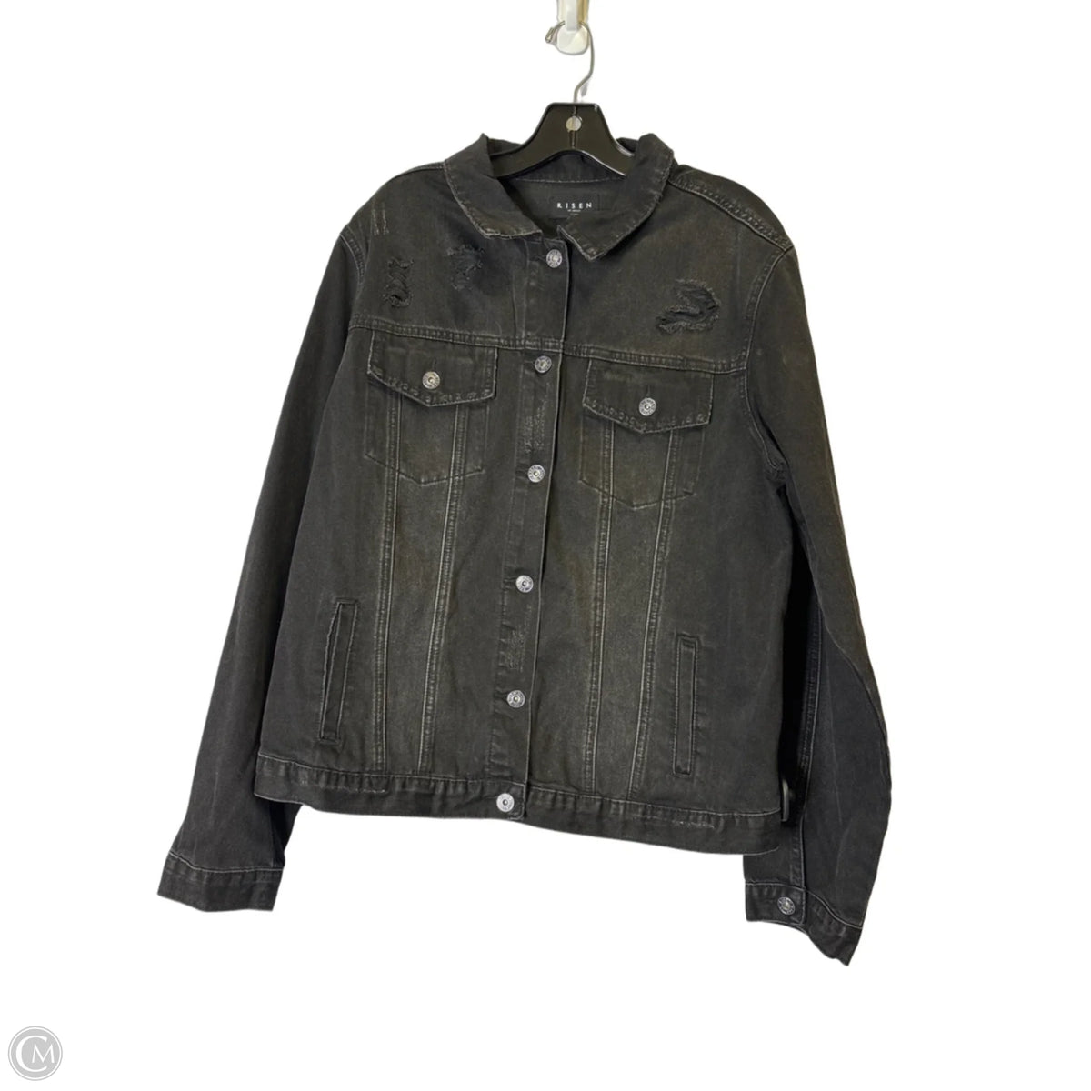 Jacket Denim By Risen In Black Denim, Size: L