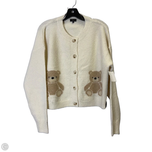 Sweater Cardigan By Debut In Cream, Size: M