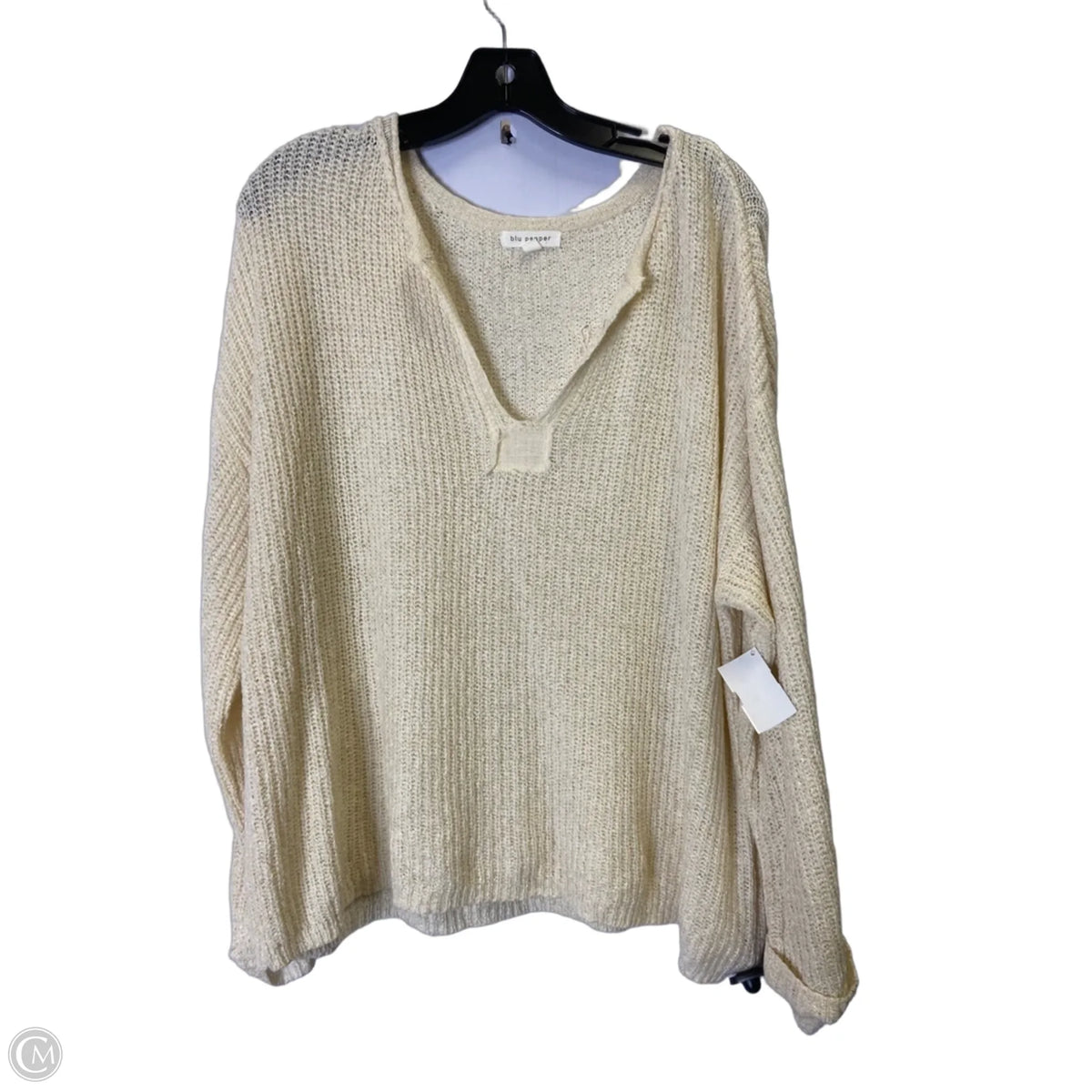 Sweater By Blu Pepper In Cream, Size: L