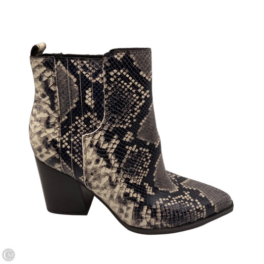 Boots Ankle Heels By Marc Fisher In Snakeskin Print, Size: 8.5