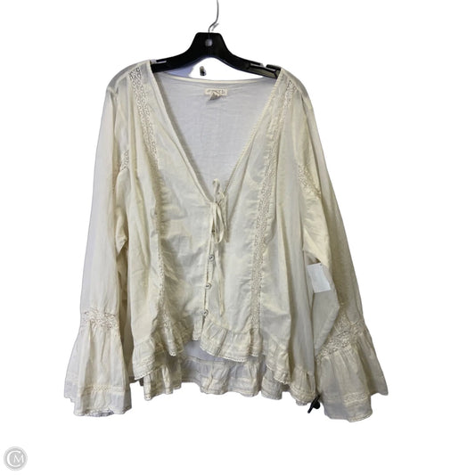 Top Long Sleeve By Festi In Cream, Size: 4x