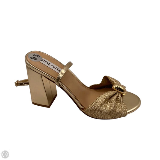 Shoes Heels Block By Steve Madden In Gold, Size: 9.5