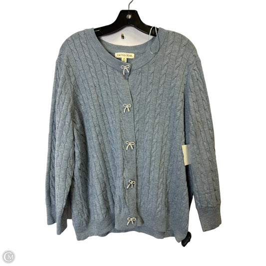 Cardigan By Clothes Mentor In Blue, Size: Xxl