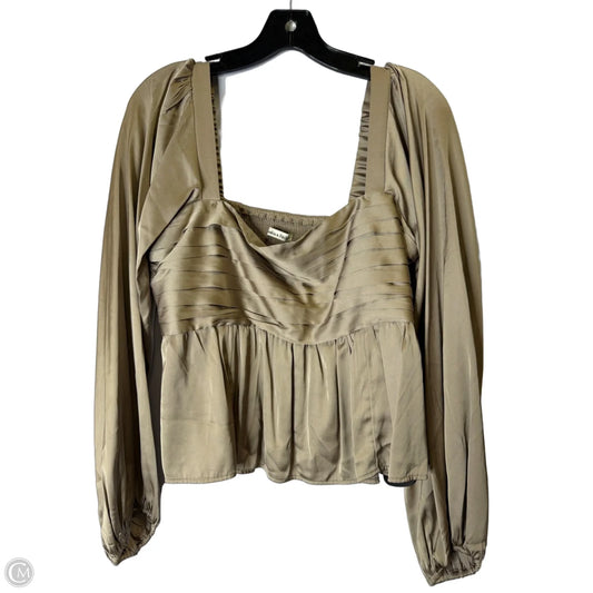 Blouse Long Sleeve By Abercrombie And Fitch In Gold, Size: L
