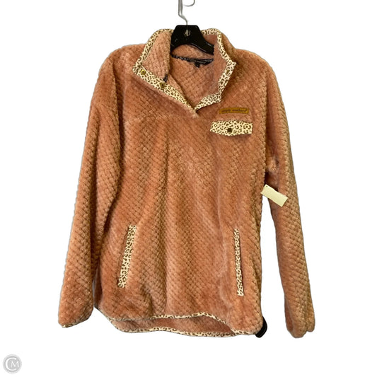 Sweatshirt Collar By Simply Southern In Peach, Size: L