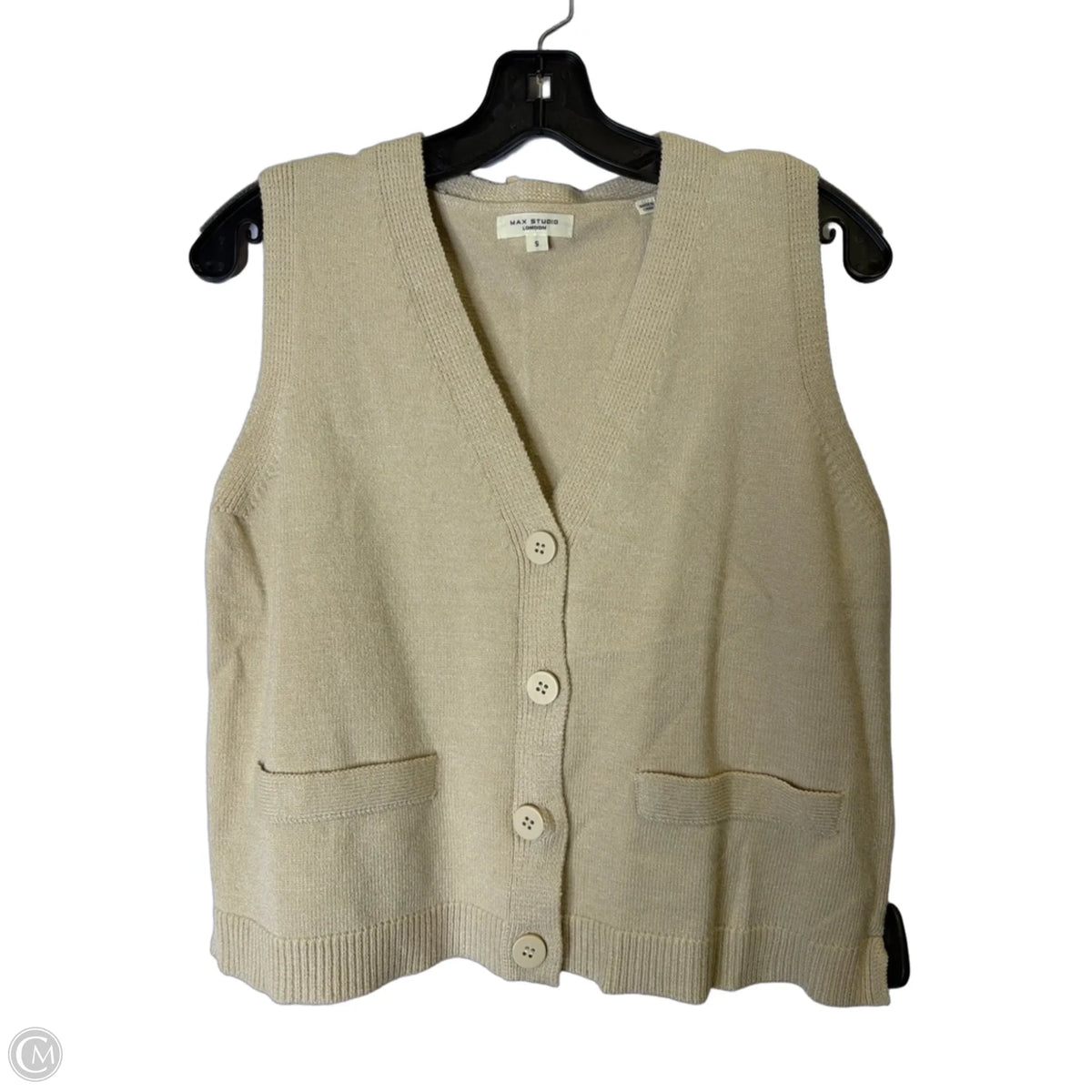 Vest Sweater By Max Studio In Cream, Size: S