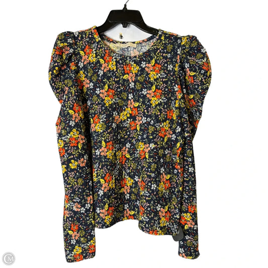 Top Long Sleeve By Loft In Floral Print, Size: Lp