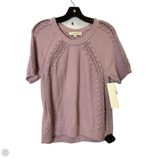 Sweater Short Sleeve By Loft In Purple, Size: Lp