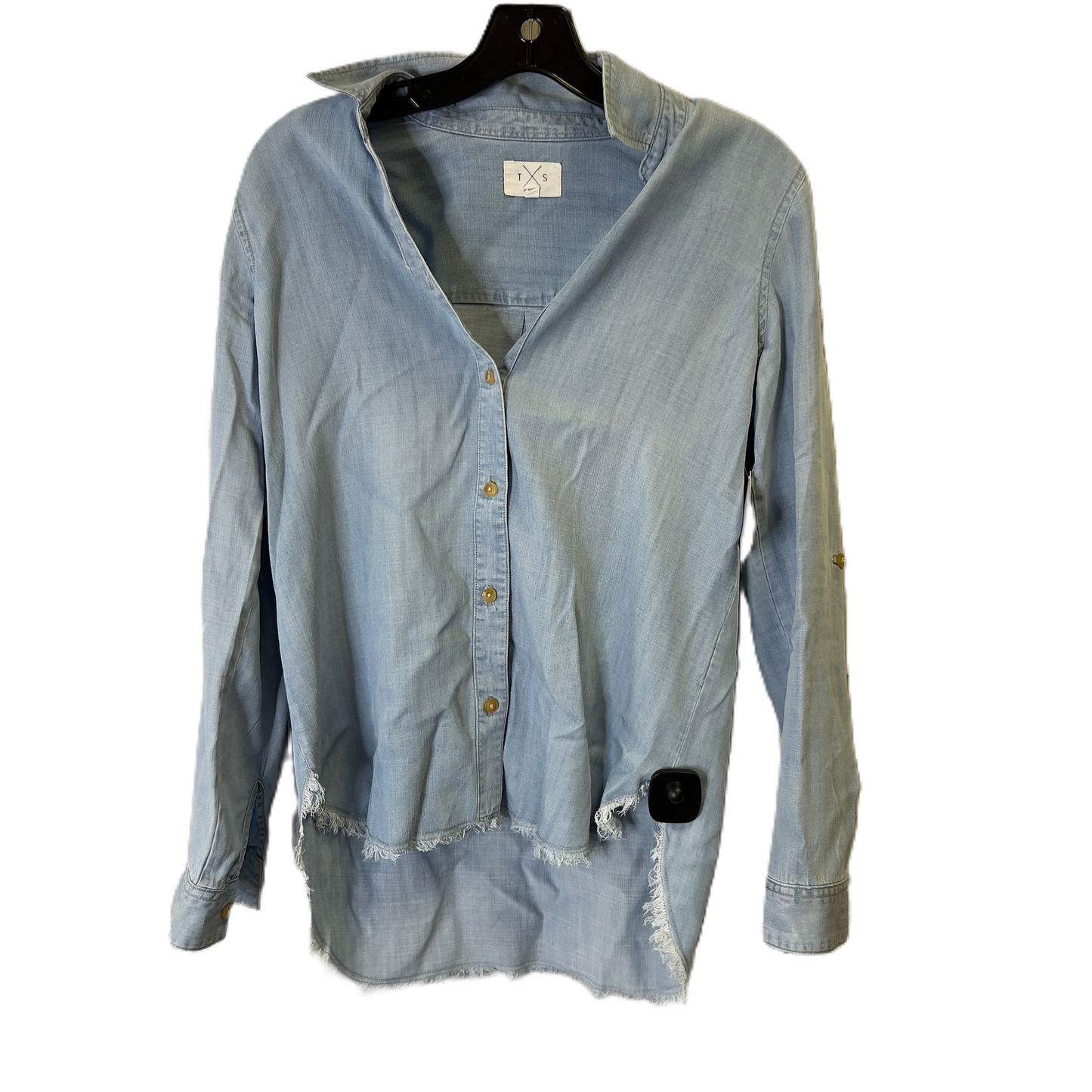 Top Long Sleeve By Clothes Mentor In Blue Denim, Size: Xs