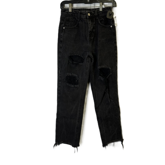 Jeans Straight By English Factory In Black Denim, Size: 2