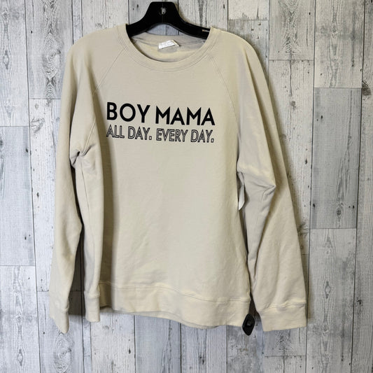 Sweatshirt Collar By Clothes Mentor In Cream, Size: M
