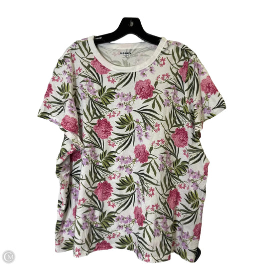 Top Short Sleeve Basic By Old Navy In Floral Print, Size: Xxl