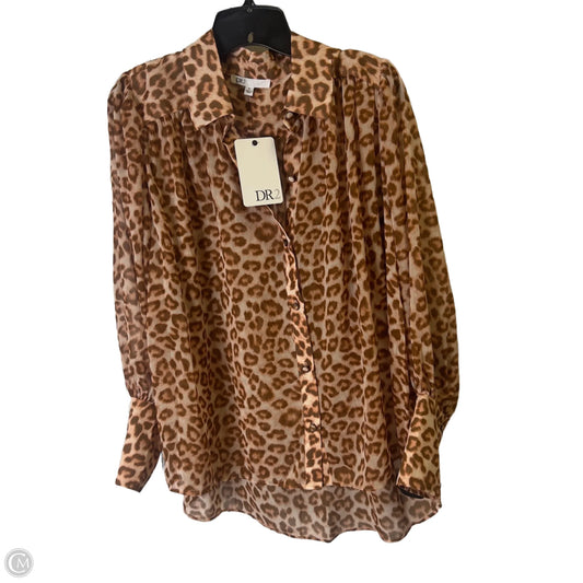Top Long Sleeve By Dr2 In Animal Print, Size: M