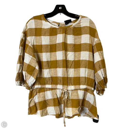 Top Short Sleeve By Who What Wear In Yellow, Size: L