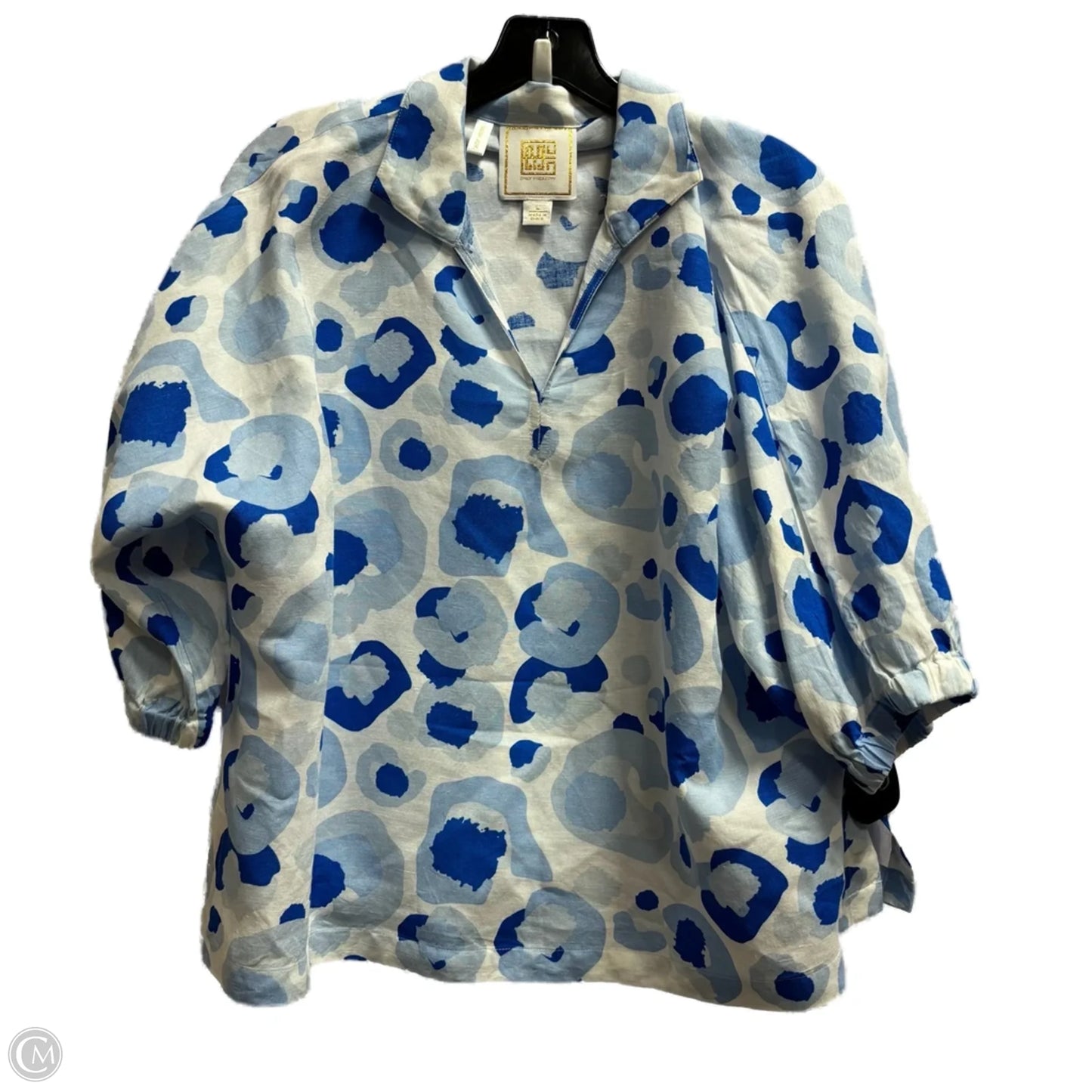 Top Short Sleeve By Cmb In Blue, Size: L
