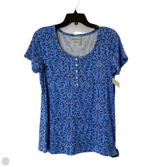 Top Short Sleeve By Lilly Pulitzer In Blue, Size: M
