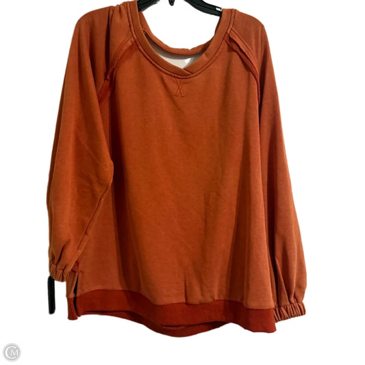 Sweatshirt Crewneck By Pol In Orange, Size: M