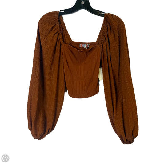 Top Long Sleeve By Urban Outfitters In Orange, Size: S