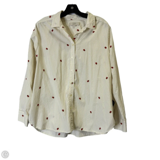 Top Long Sleeve By Loft In Cream, Size: L