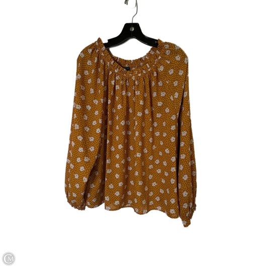 Top Long Sleeve By Ann Taylor In Orange, Size: Xl