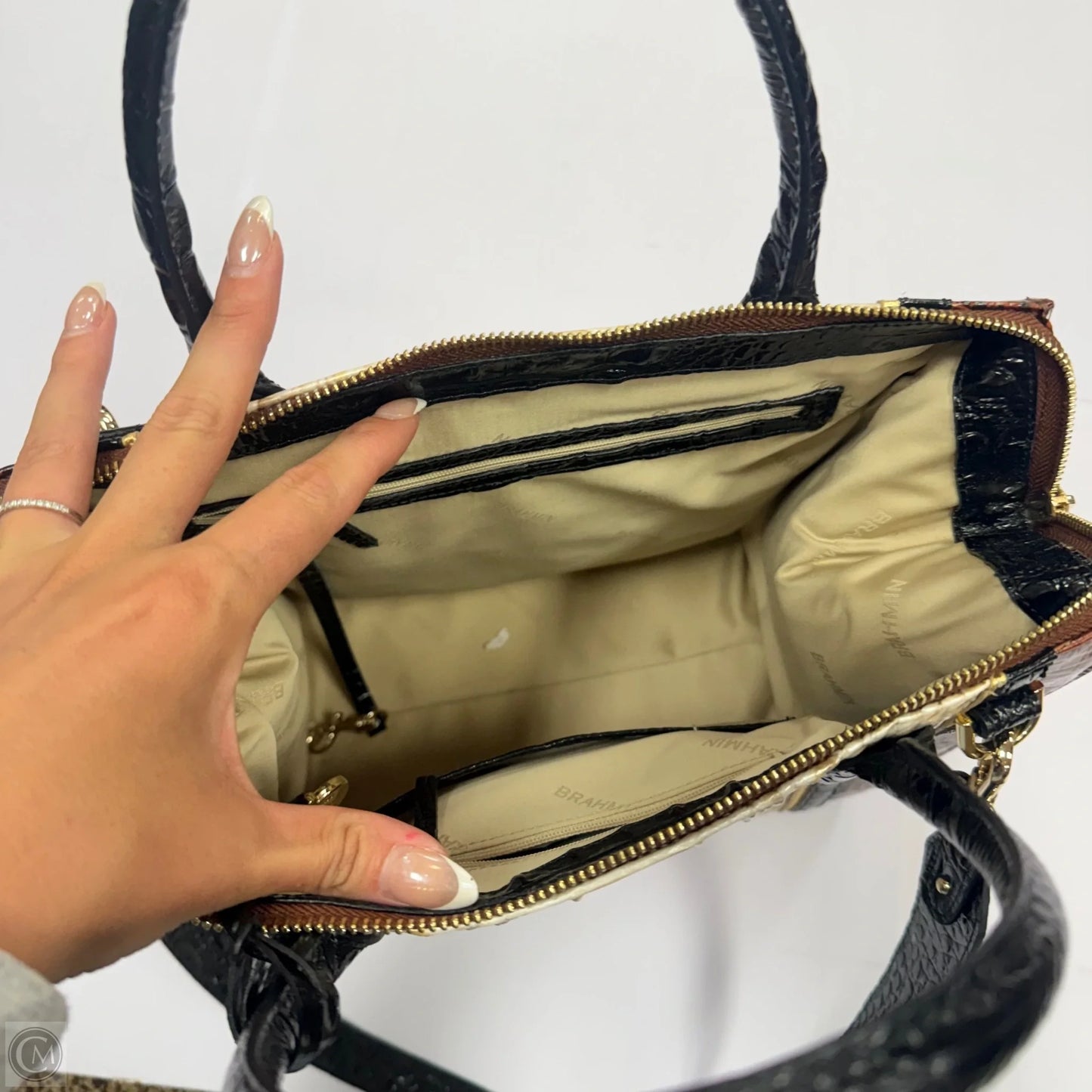 Handbag Designer By Brahmin, Size: Large