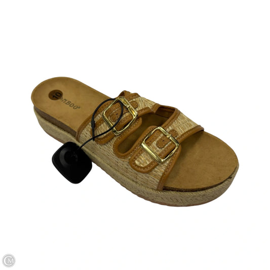Sandals Heels Platform By Bamboo In Brown, Size: 10