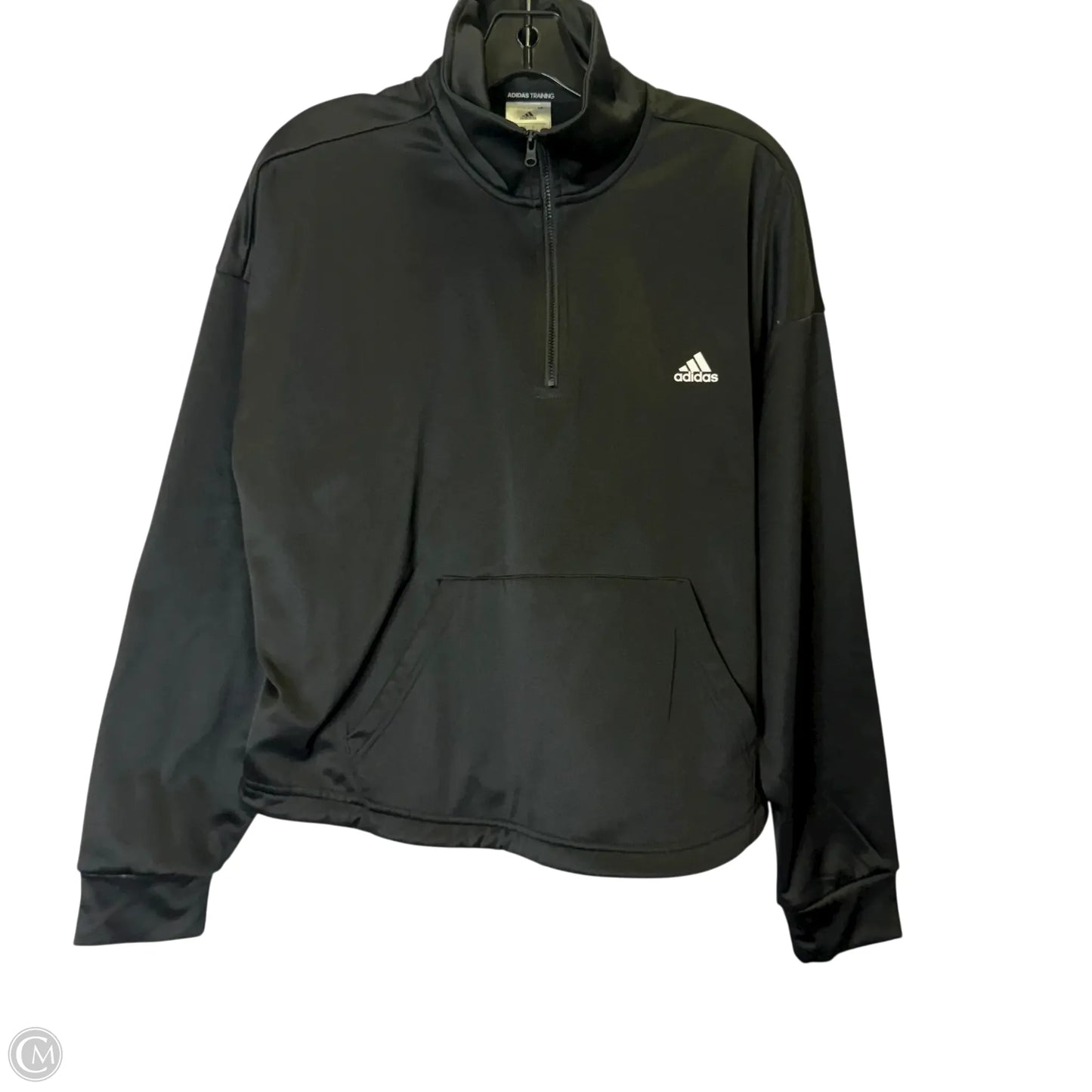 Athletic Sweatshirt Collar By Adidas In Black, Size: L