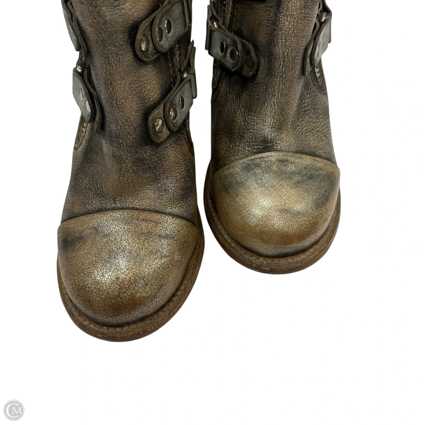 Boots Ankle Heels By Freebird In Grey, Size: 8