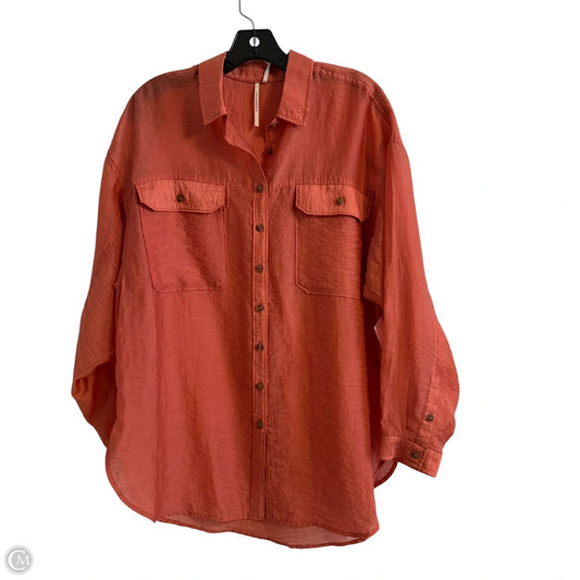 Top Long Sleeve By Anthropologie In Orange, Size: S