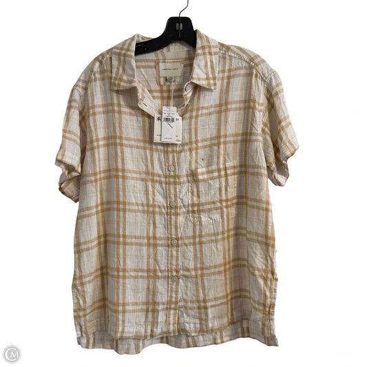 Top Short Sleeve By American Eagle In Cream, Size: S