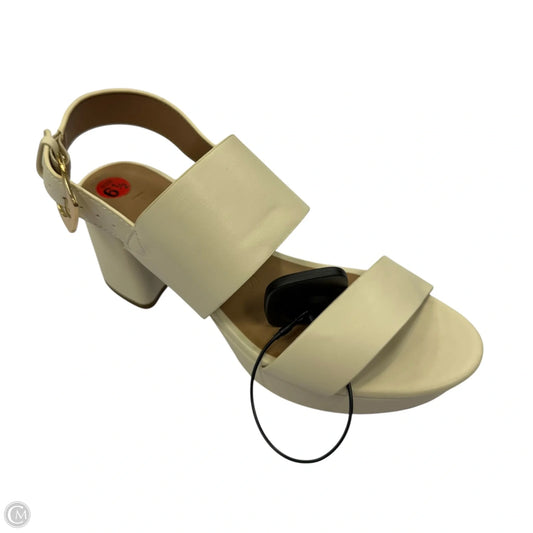 Sandals Heels Block By Aerosoles In Cream, Size: 6.5