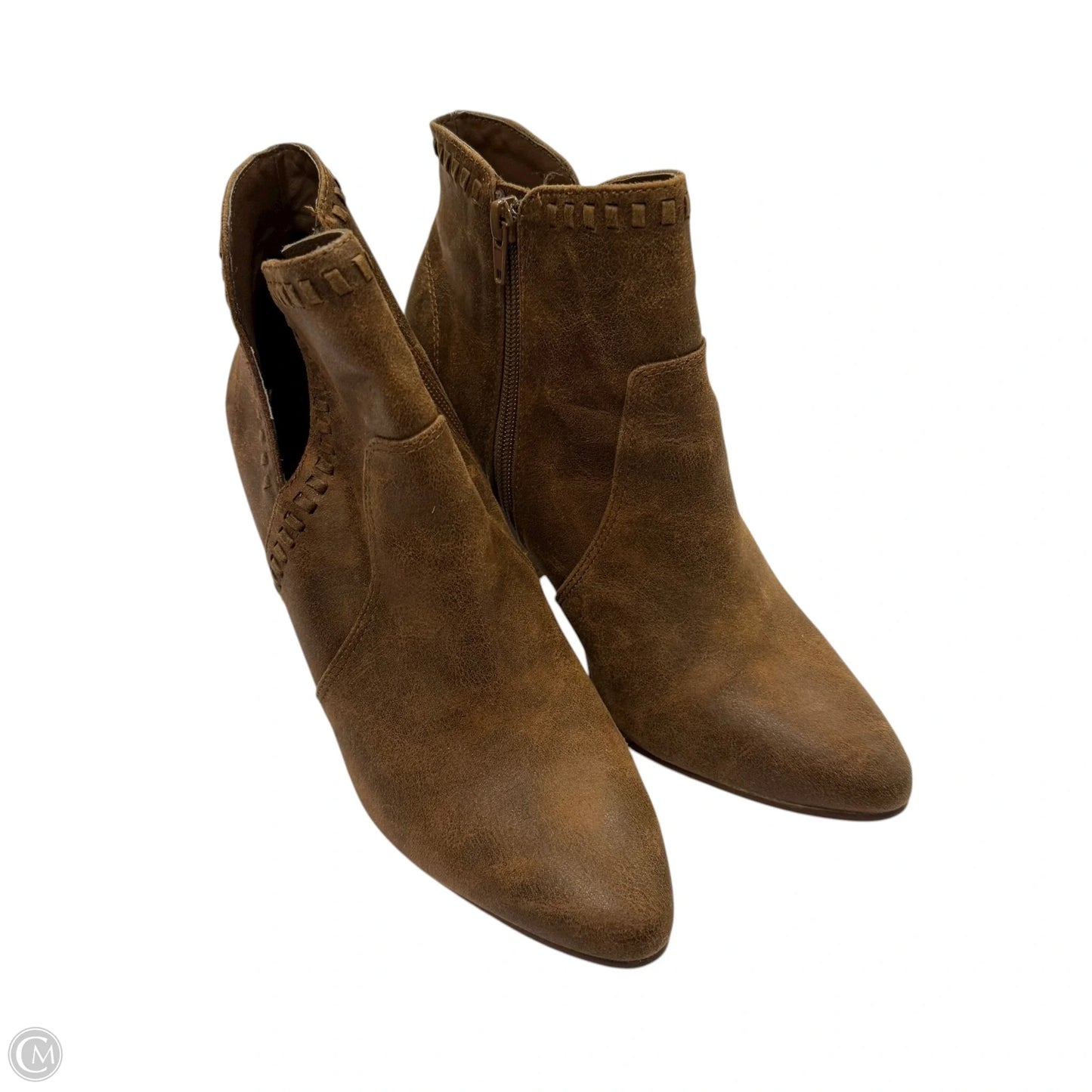 Boots Ankle Heels By Clothes Mentor In Brown, Size: 10