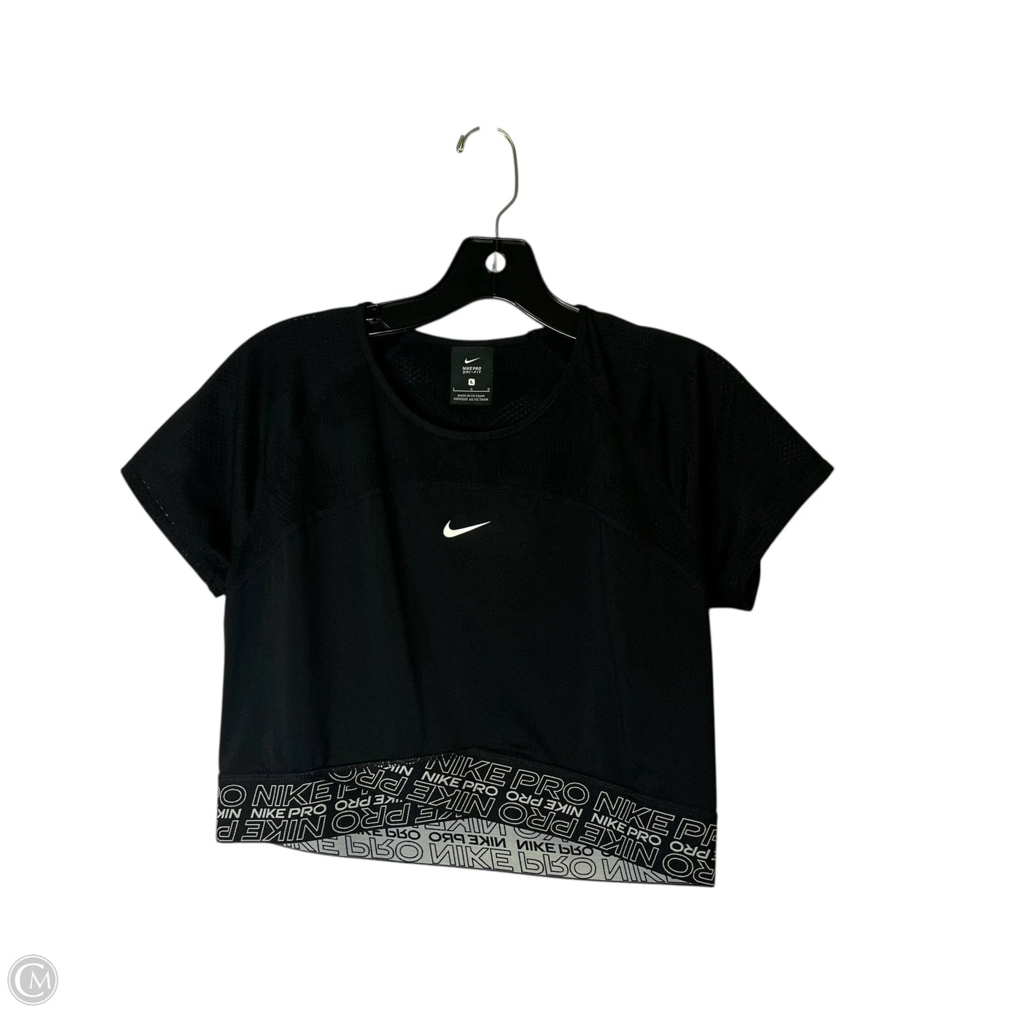 Athletic Top Short Sleeve By Nike Apparel In Black, Size: L