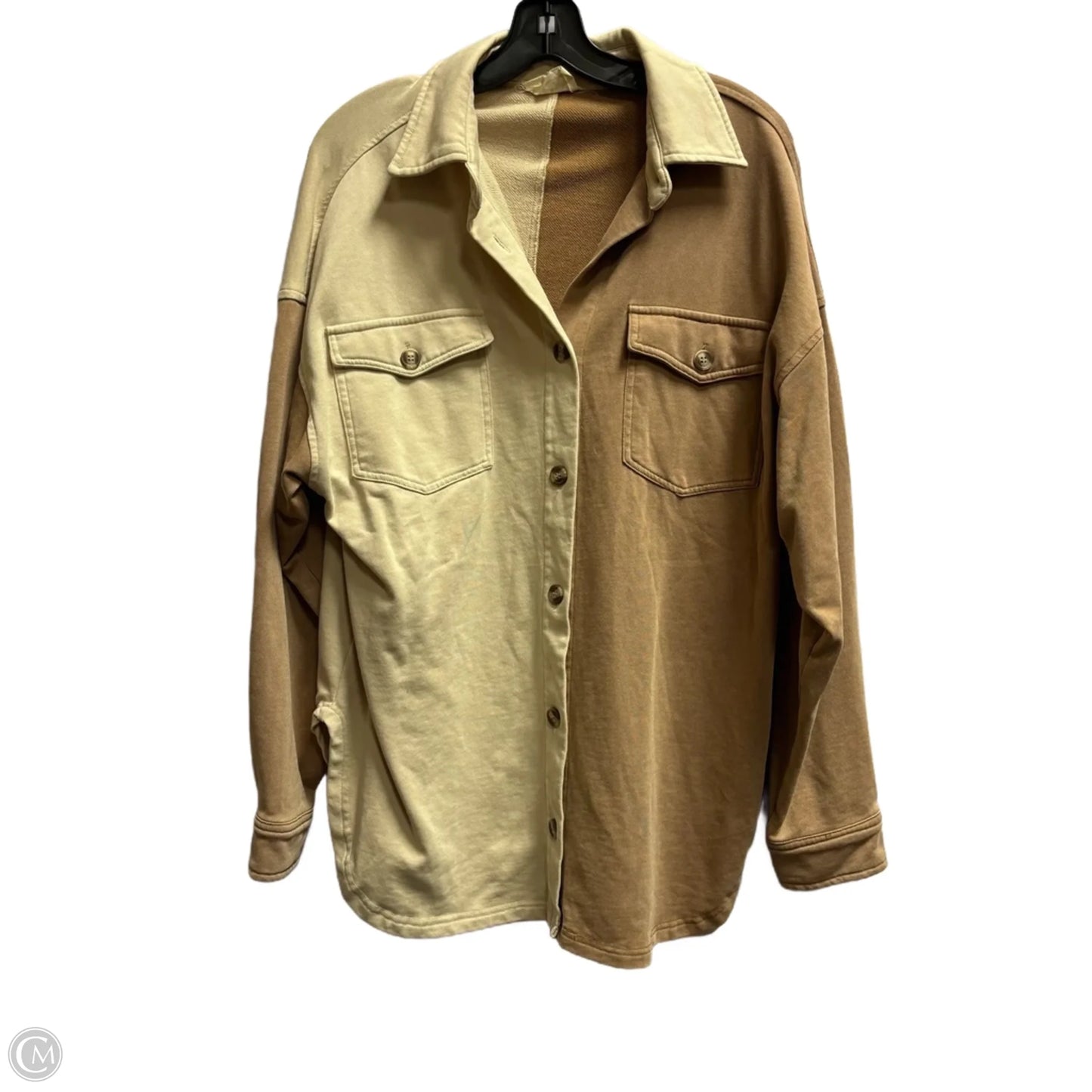 Jacket Shirt By Dress Up In Brown, Size: S