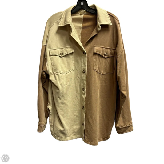Jacket Shirt By Dress Up In Brown, Size: S