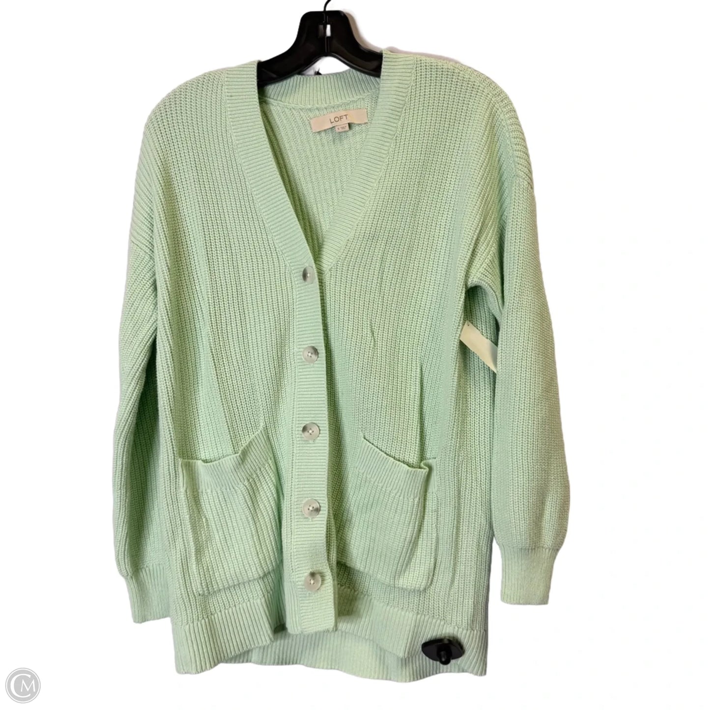 Sweater Cardigan By Loft In Green, Size: S
