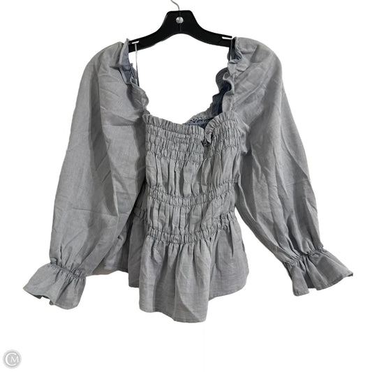 Top Long Sleeve By Who What Wear In Blue, Size: Xs