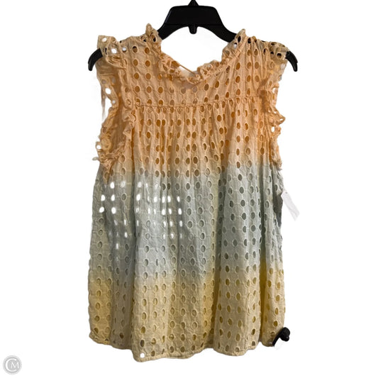 Top Short Sleeve By Anthropologie In Multi-colored, Size: L