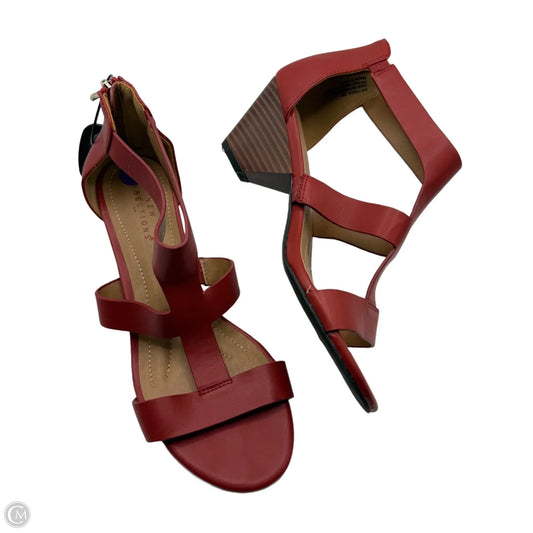 Sandals Heels Block By New Directions In Red, Size: 8