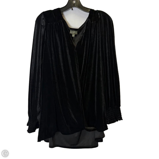 Top Long Sleeve By Wonderly In Black, Size: 3x