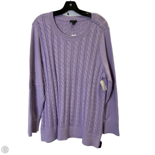 Sweater By Talbots In Purple, Size: 2x