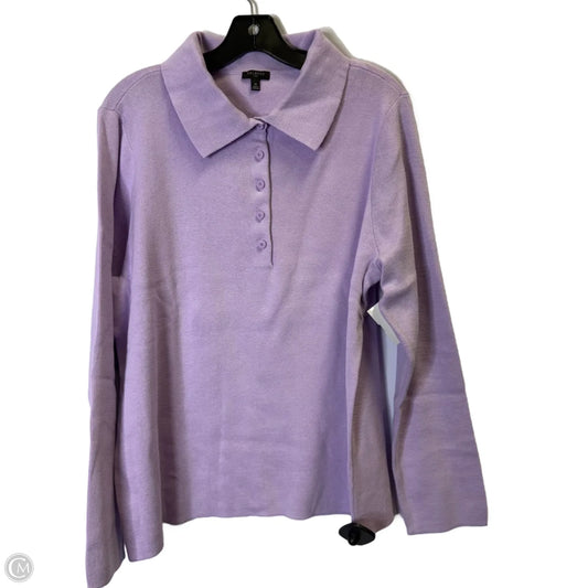 Top Long Sleeve By Talbots In Purple, Size: 2x