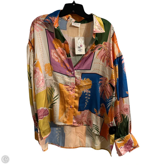 Blouse Long Sleeve By Fate In Multi-colored, Size: M