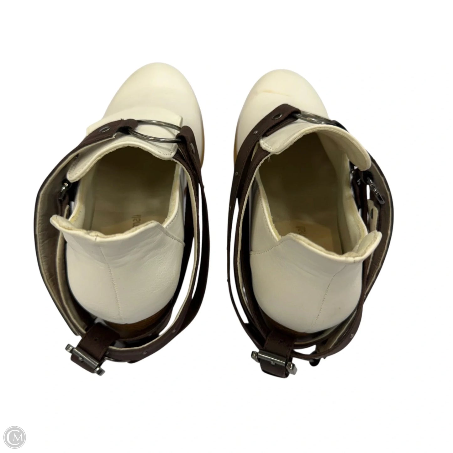 Boots Ankle Heels By Clothes Mentor In White, Size: 9